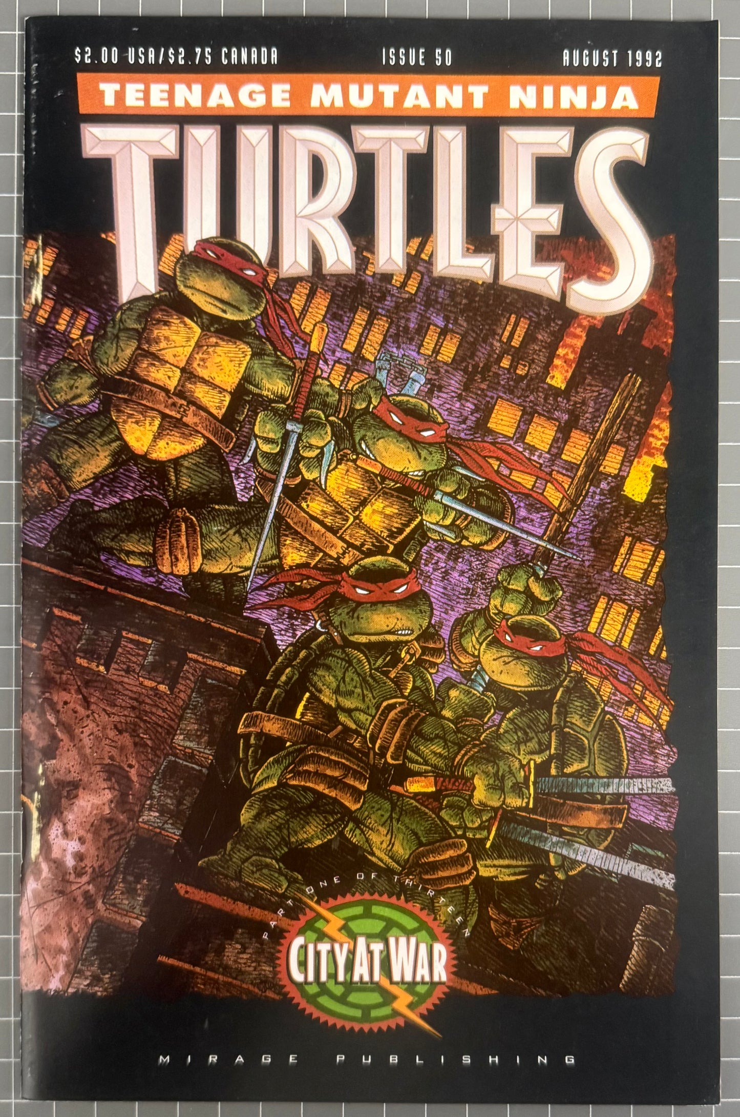 🔑 TEENAGE MUTANT NINJA TURTLES #50 (TMNT) [MIRAGE] COMIC 1992 FN/VF