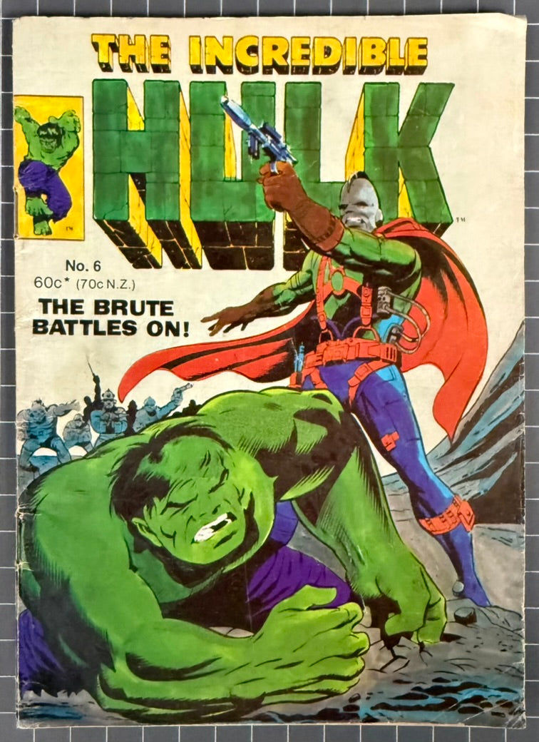 🔑 THE INCREDIBLE HULK #6 [YAFFA PUBLISHING] AUSTRALIAN MARVEL DIGEST COMIC 1981