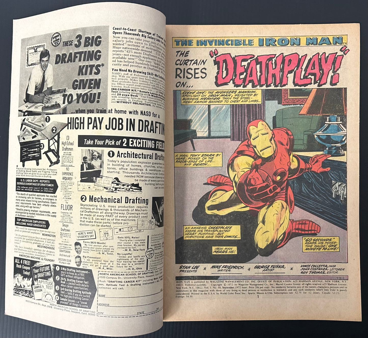 IRON MAN #50 [MARVEL COMICS] DIRECT 1972 FN