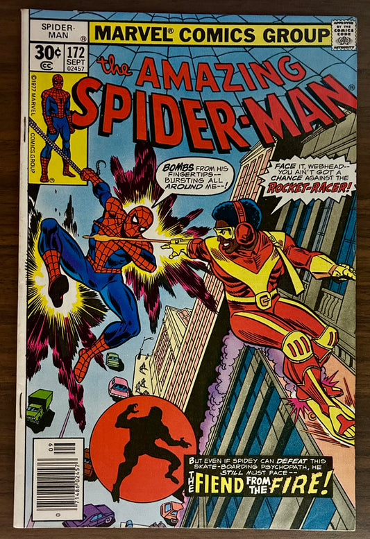 🔑 THE AMAZING SPIDER-MAN #172 [MARVEL COMICS] *ROCKET RACER DEBUT* 1977 VF-