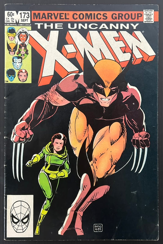 🔑 THE UNCANNY X-MEN #173 [MARVEL COMICS] DIRECT *ORIGIN OF SILVER SAMURAI* 1983 VG+
