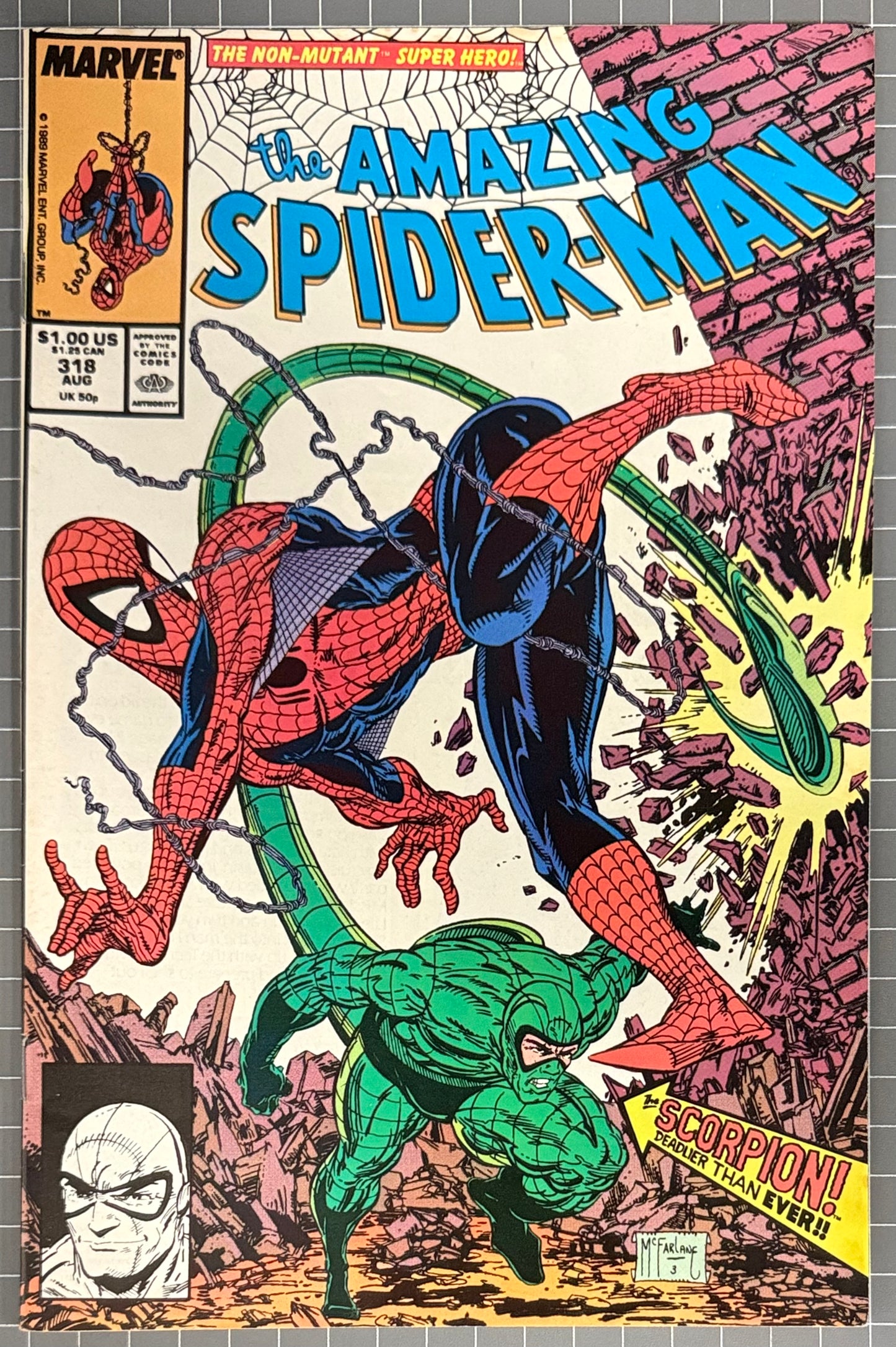 🔑 AMAZING SPIDER-MAN #318 [MARVEL COMICS] DIRECT *TODD MCFARLANE* 1989 FN/VF