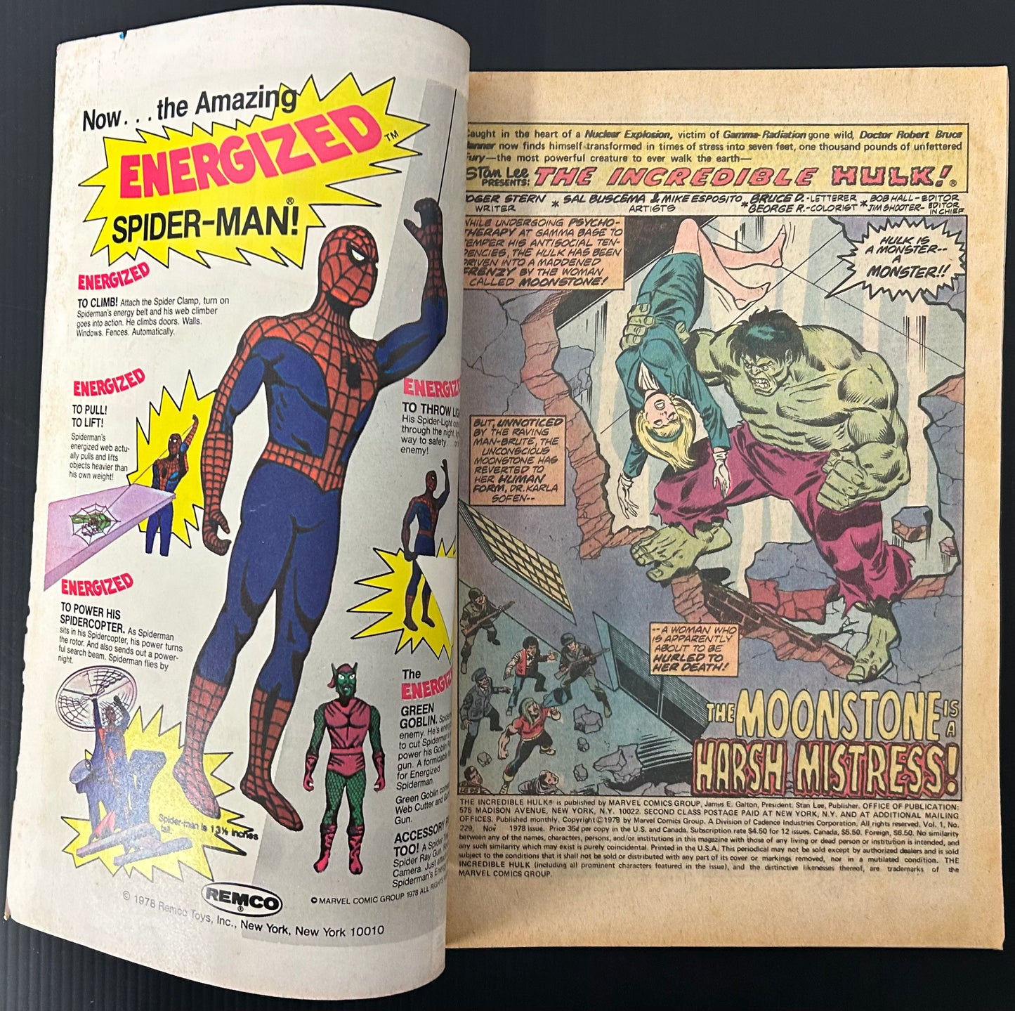 THE INCREDIBLE HULK #229 [MARVEL COMICS] NEWSSTAND 1978 FN