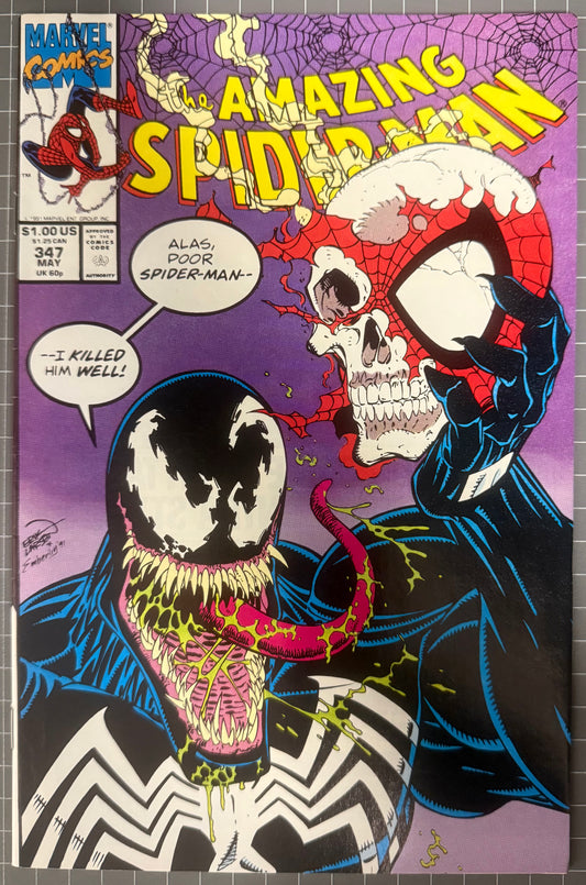 🔑 AMAZING SPIDER-MAN #347 [MARVEL COMICS] DIRECT *VENOM* 1991 VF