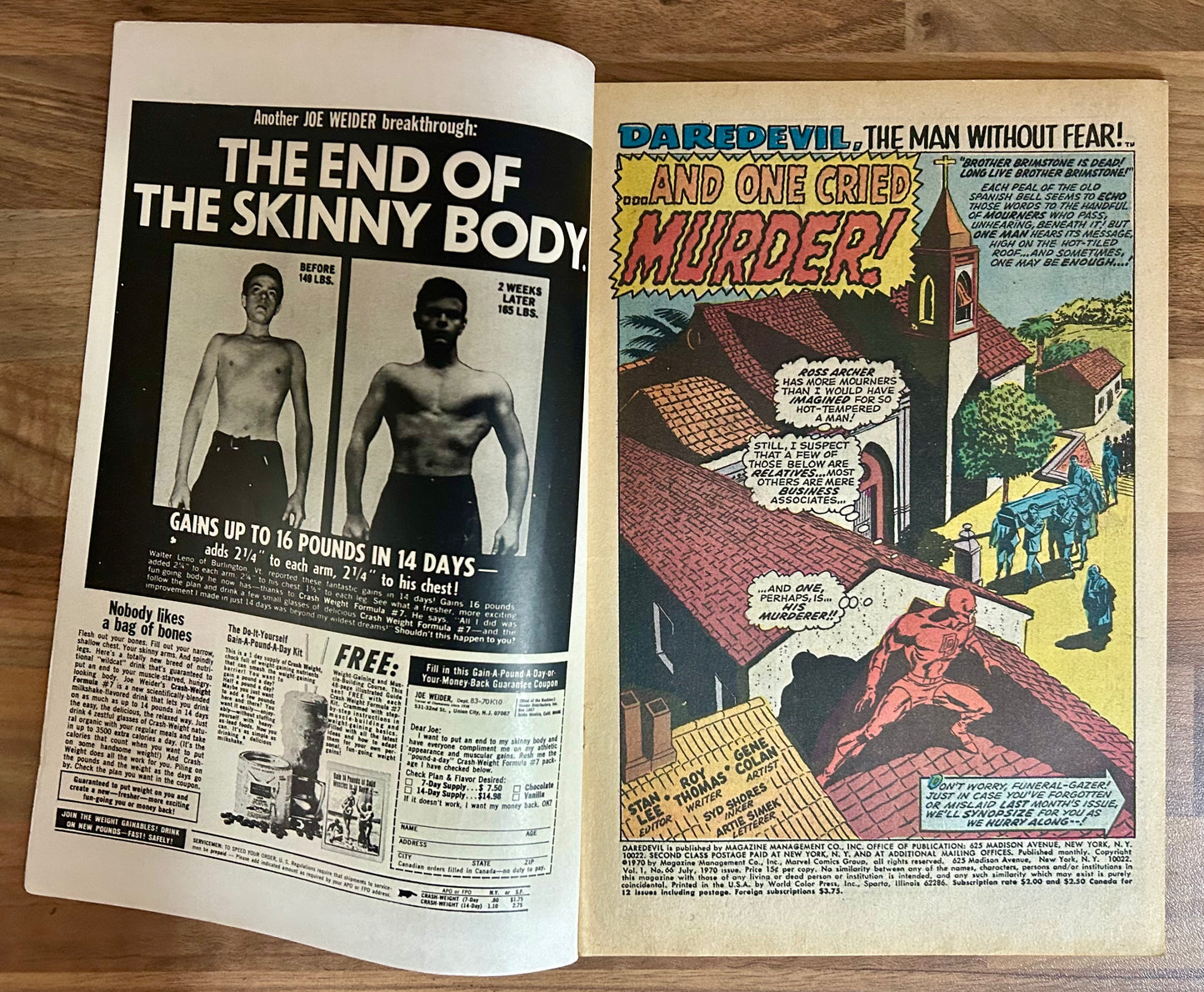 DAREDEVIL #66 [MARVEL COMICS] DIRECT 1970 VG+