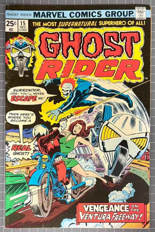 GHOST RIDER #15 [MARVEL COMICS] DIRECT 1975 FN-