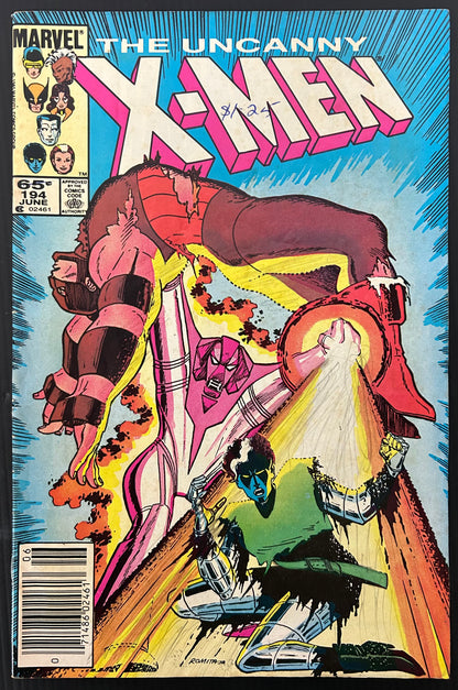 🔑 THE UNCANNY X-MEN #194 [MARVEL COMICS] *1ST APP. ANDREA & ANDREAS STRUCKER* 1985 GD/VG