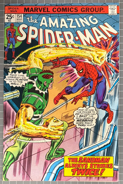 THE AMAZING SPIDER-MAN #154 [MARVEL COMICS] *JOHN ROMITA COVER* 1976 VF-