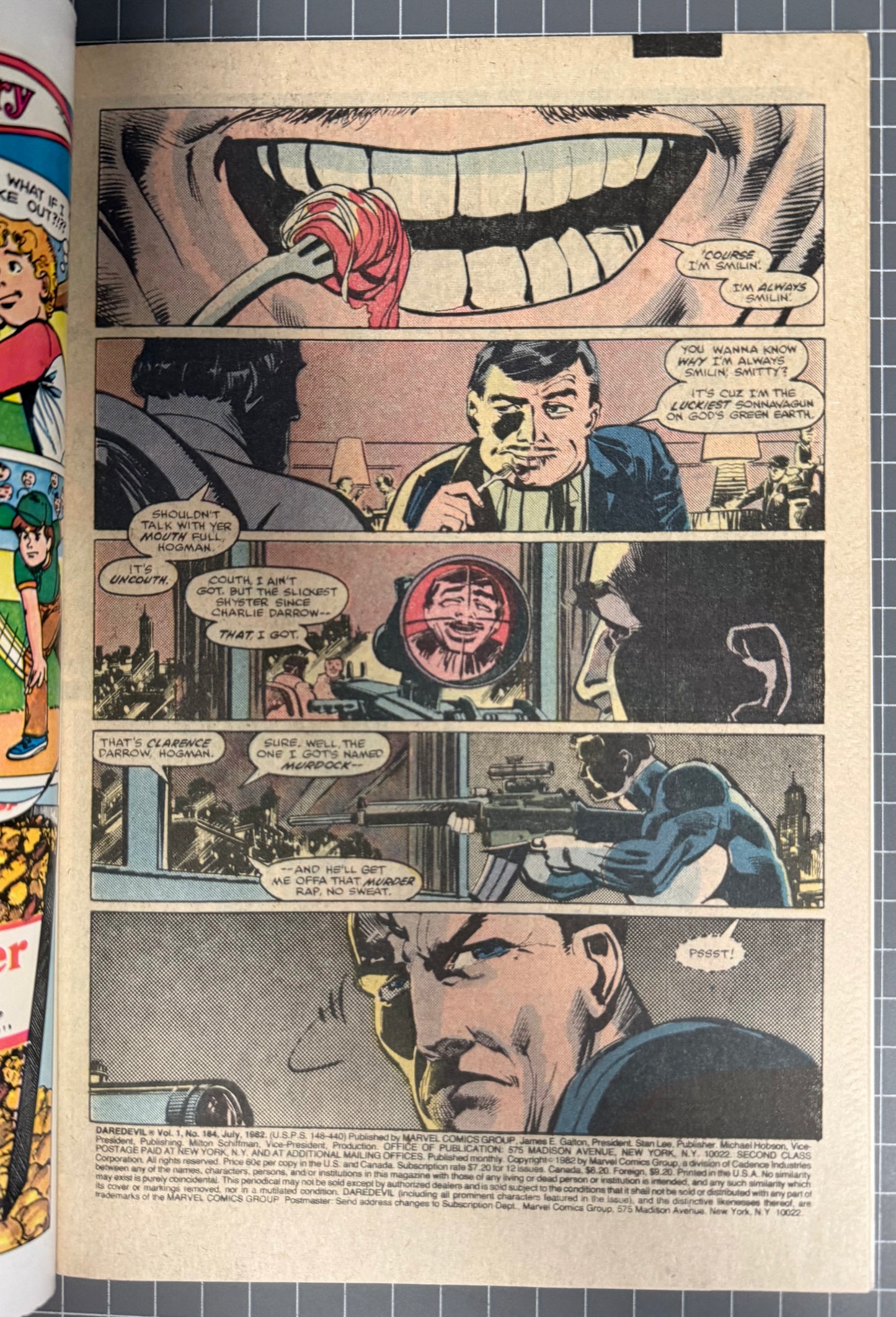 🔑 DAREDEVIL #184 [MARVEL COMICS] DIRECT *DAREDEVIL & PUNISHER TEAM-UP* 1982 NM-