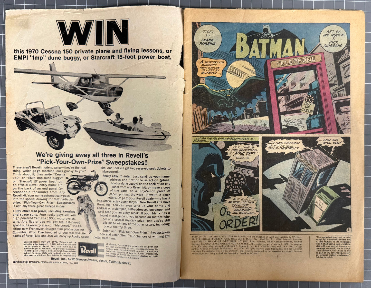 BATMAN #220 [DC COMICS] ***NEAL ADAMS COVER*** 1970 GD-