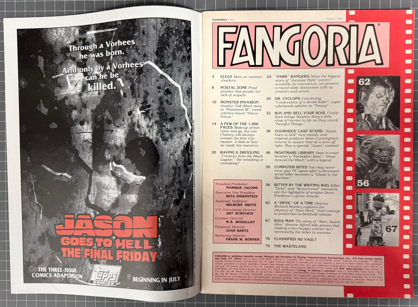 FANGORIA VOL. 1 #125 [STARLOG / O'QUINN] HORROR MAGAZINE 1993
