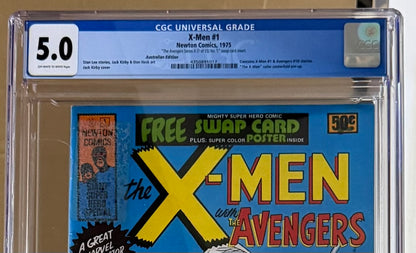 🔑 X-MEN #1 + POSTER + SWAP CARD CGC 5.0 [NEWTON COMICS] AUSTRALIAN MARVEL 1975