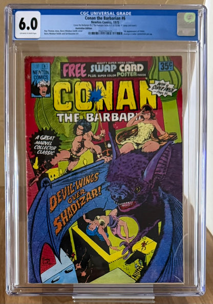 🔑 CONAN THE BARBARIAN #5 + POSTER/SWAP CARD CGC 6.0 [NEWTON COMICS] AUSTRALIAN 1975