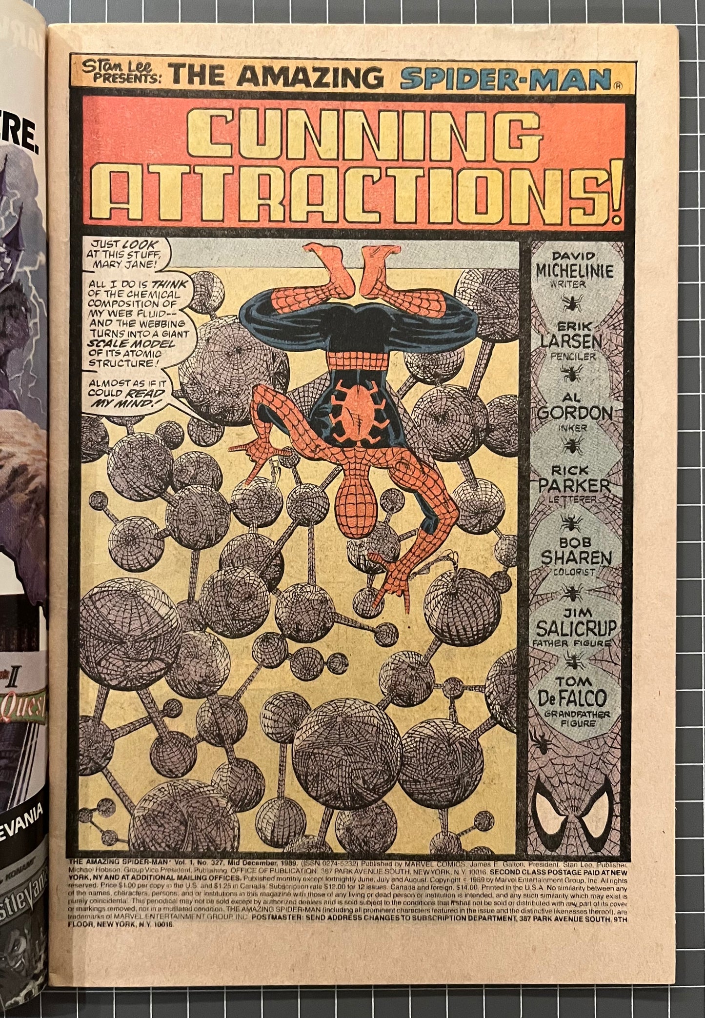 THE AMAZING SPIDER-MAN #327 [MARVEL COMICS] NEWSSTAND 1989 VG+