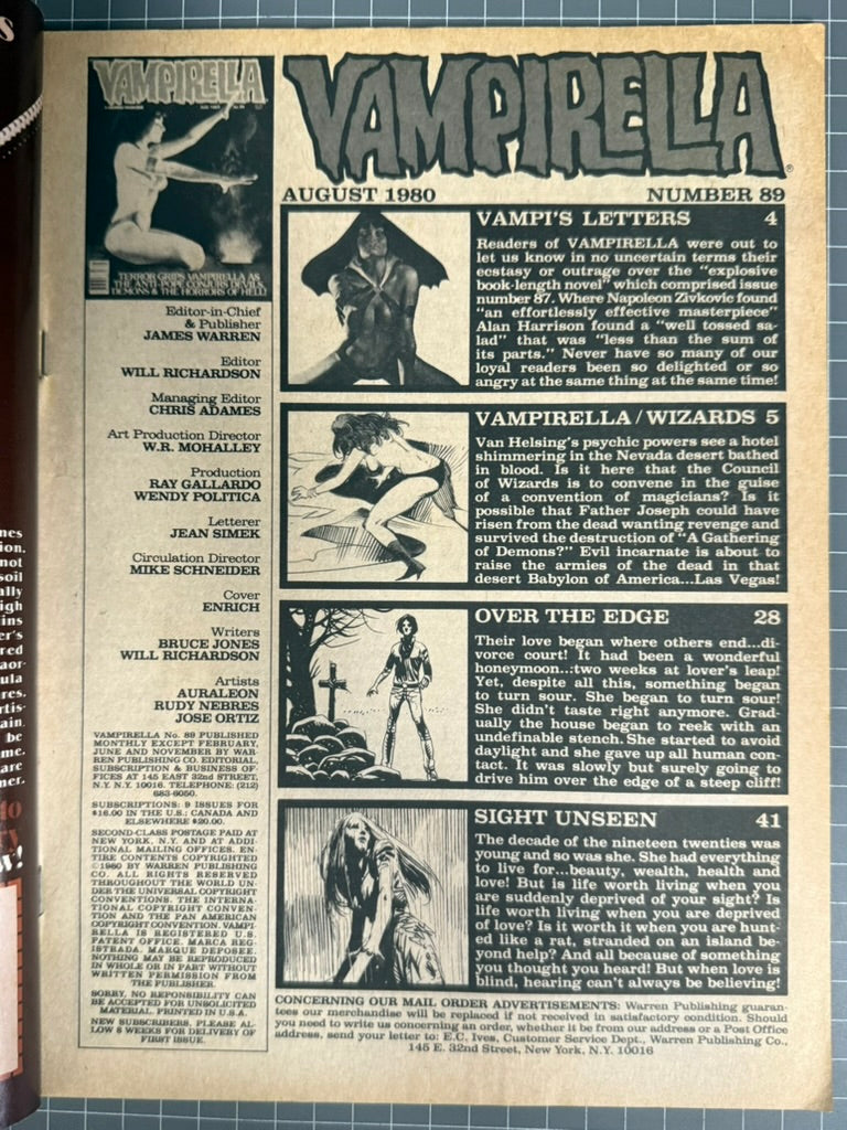 VAMPIRELLA #89 [WARREN] HORROR MAGAZINE 1980 FN