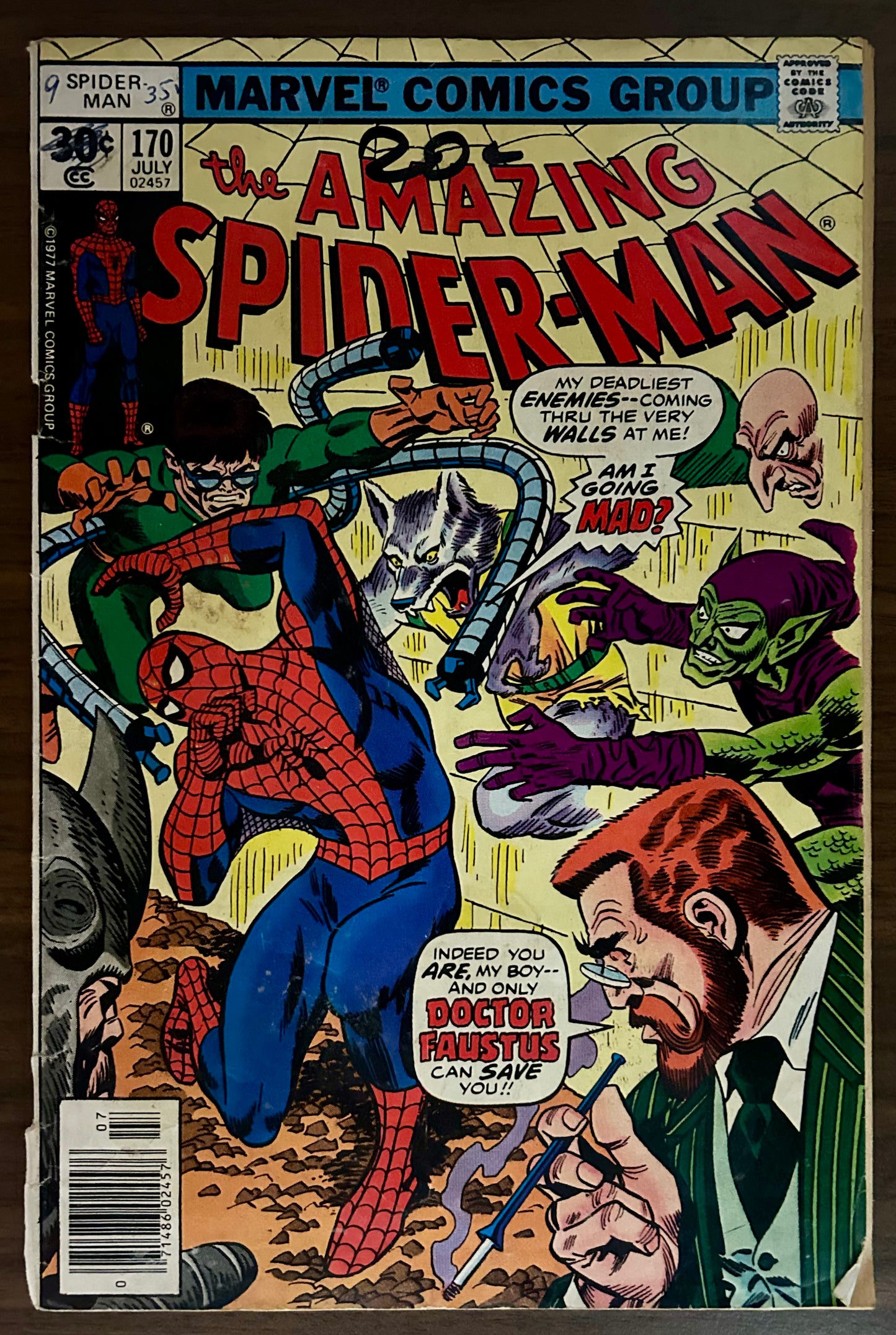 THE AMAZING SPIDER-MAN #170 [MARVEL COMICS] NEWSSTAND 1977