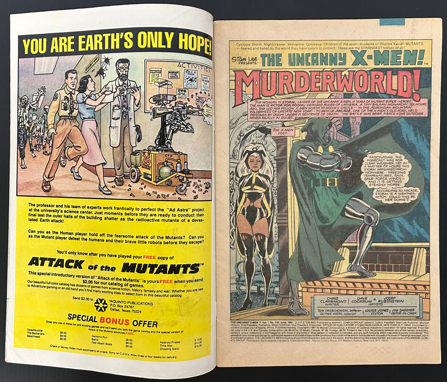 THE UNCANNY X-MEN #146 [MARVEL COMICS] DIRECT 1981 FN+