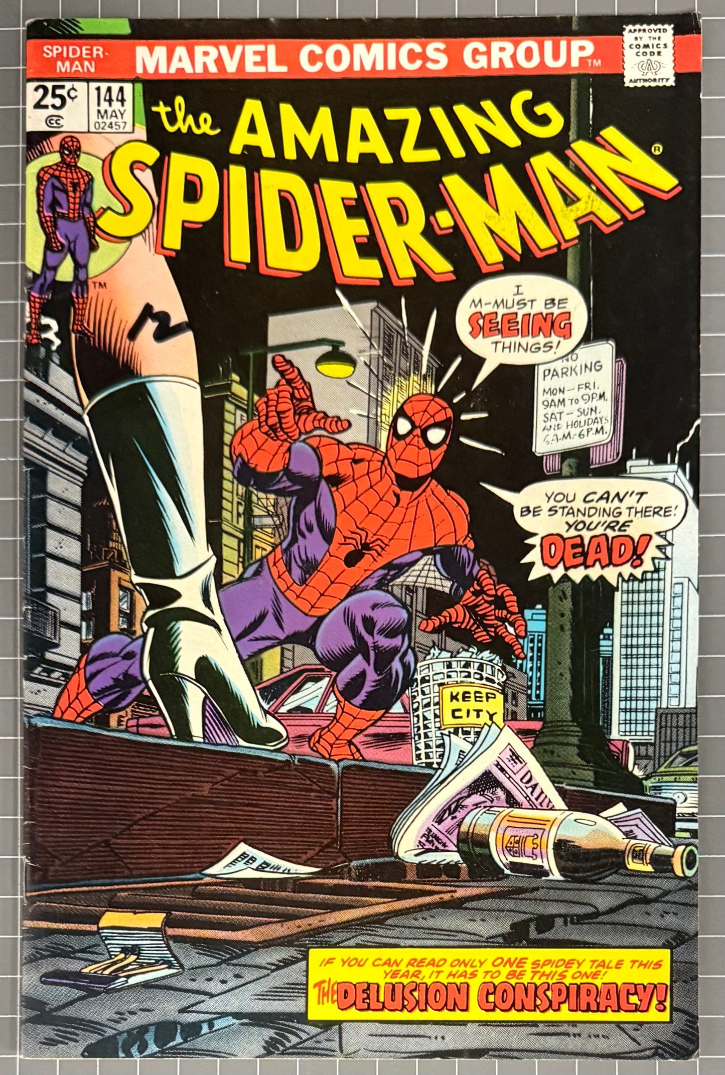 🔑 AMAZING SPIDER-MAN #144 [MARVEL COMICS] *1ST APP. GWEN STACY CLONE* 1975 FN