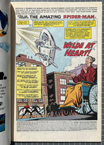 THE AMAZING SPIDER-MAN #354 [MARVEL COMICS] DIRECT 1991 VF/NM