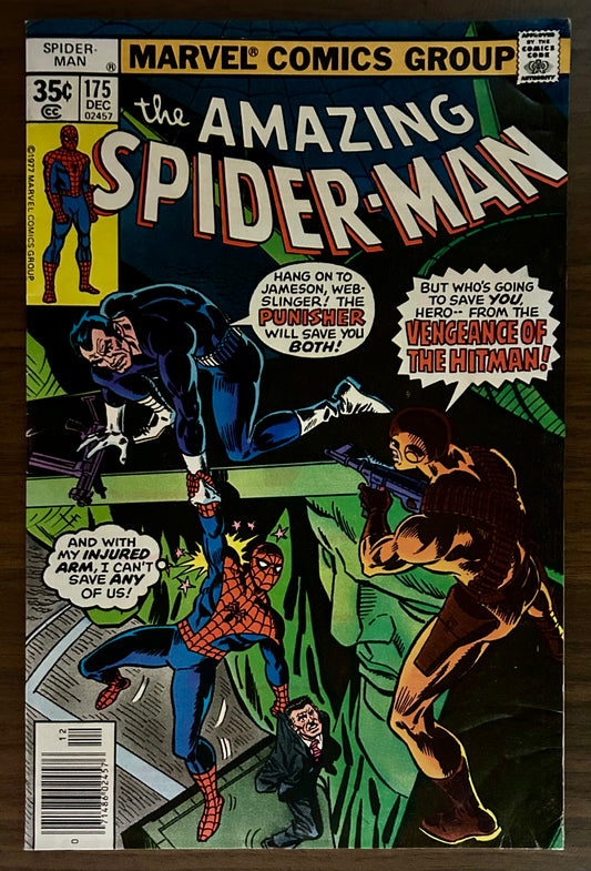 🔑 THE AMAZING SPIDER-MAN #175 [MARVEL COMICS] *PUNISHER & HITMAN ORIGIN* 1977 FN+