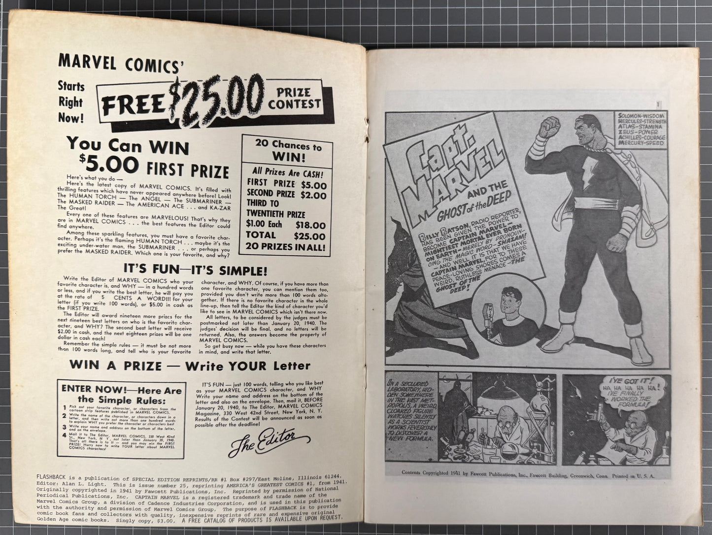 🔑 FLASHBACK #25: AMERICA'S GREATEST COMICS #1 [DYNAPUBS - FAWCETT] 1975 VG/FN