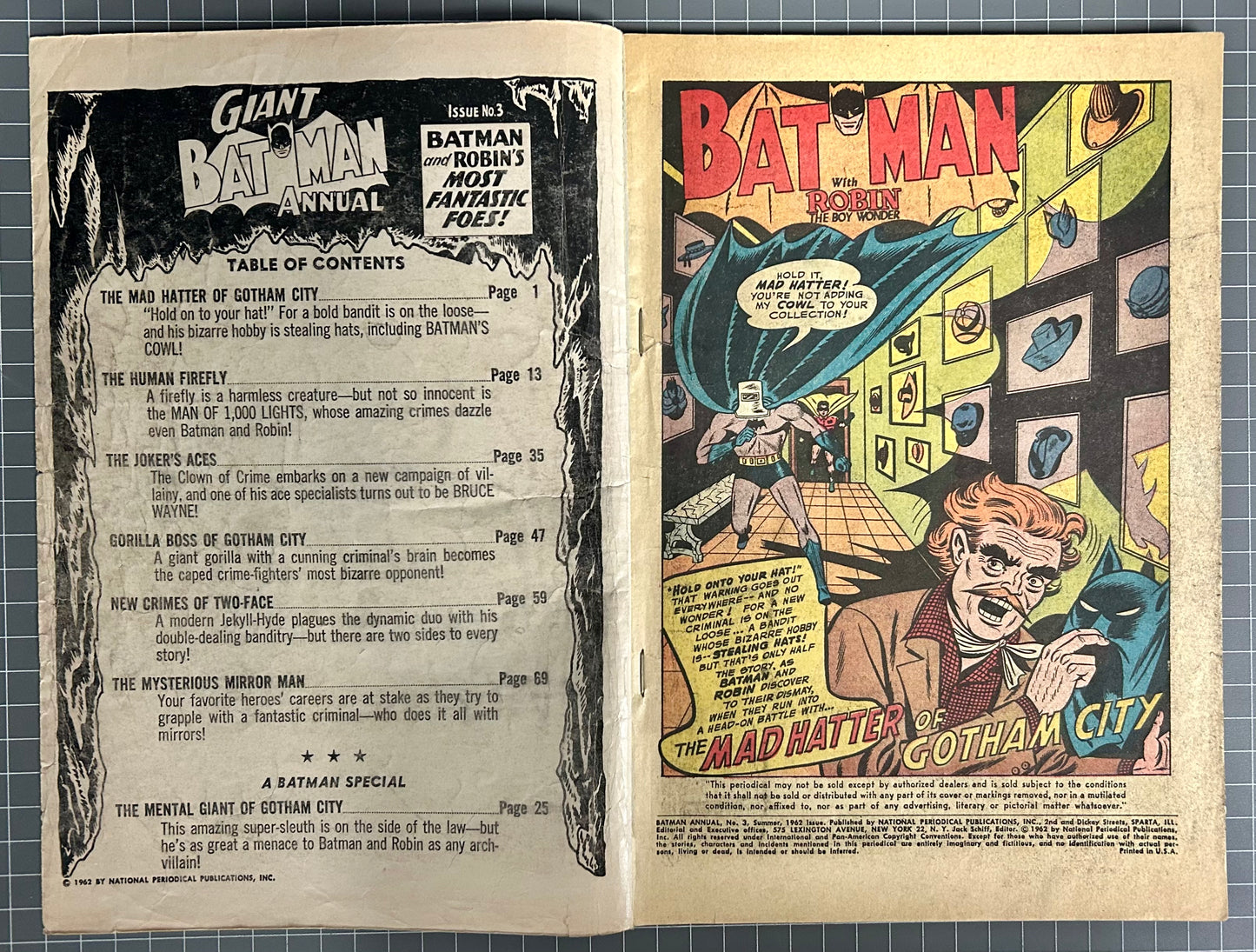 BATMAN ANNUAL #3 [DC COMICS] *1ST APPEARANCE FIREFLY* 1962 GD