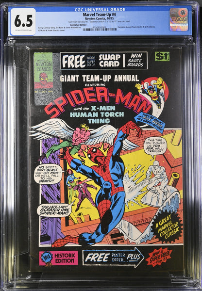 🔑 GIANT TEAM-UP ANNUAL #1 CGC 6.5 + SWAP CARD [NEWTON COMICS] AUSTRALIAN 1975