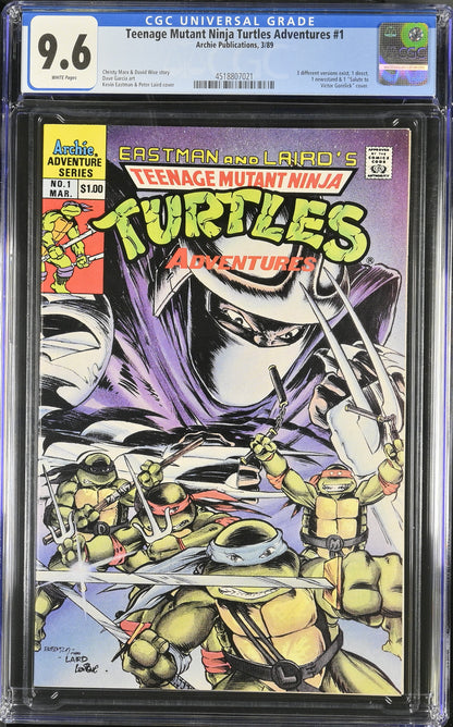 🔑 TEENAGE MUTANT NINJA TURTLES ADVENTURES #1 CGC 9.6 [ARCHIE COMICS] 1989