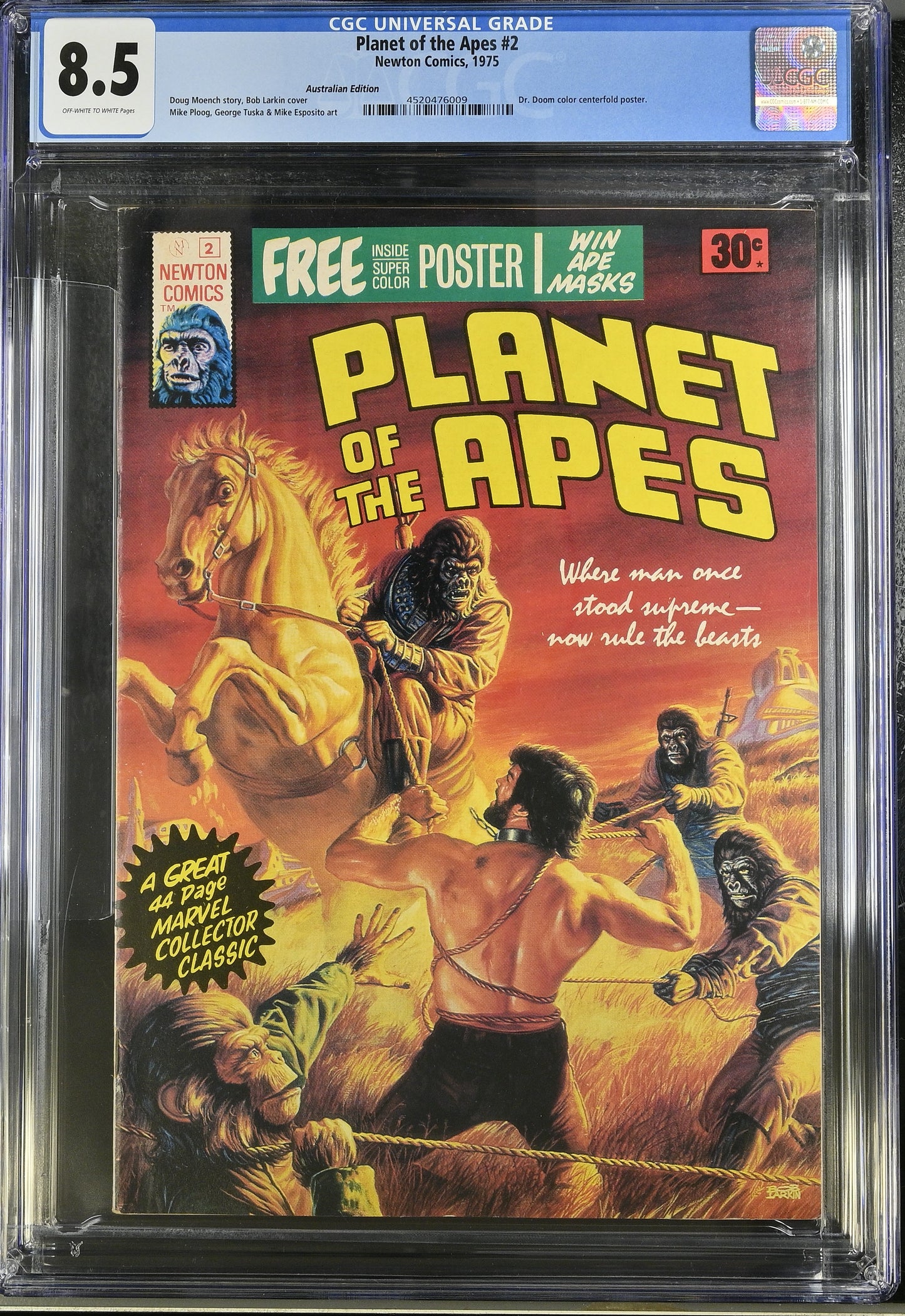 PLANET OF THE APES #2 CGC 8.5 + POSTER [NEWTON COMICS] AUSTRALIAN MARVEL 1975