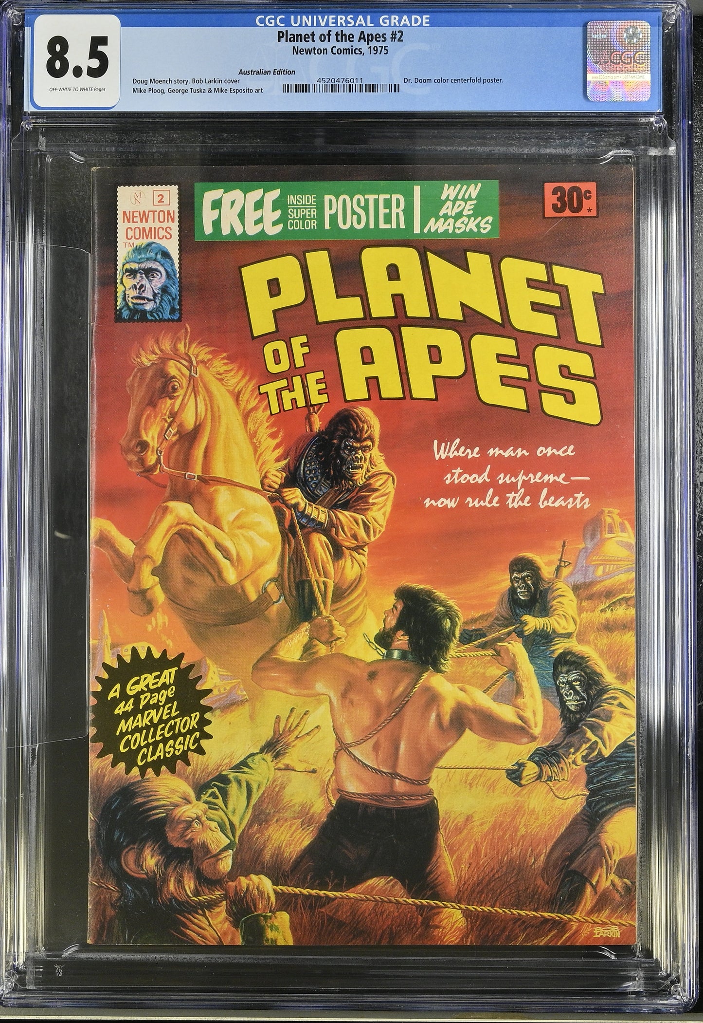 PLANET OF THE APES #2 CGC 8.5 + POSTER [NEWTON COMICS] AUSTRALIAN MARVEL 1975