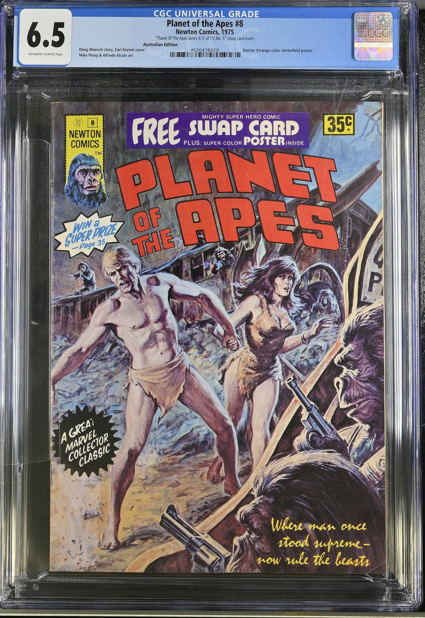 PLANET OF THE APES #8 CGC 6.5 + POSTER/SWAP CARD [NEWTON COMICS] AUSTRALIAN 1975