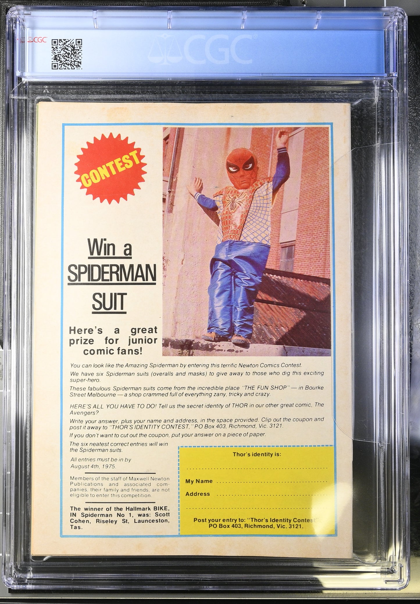 🔑 AMAZING SPIDER-MAN #4 CGC 7.0 + POSTER [NEWTON] AUSTRALIAN MARVEL COMIC 1975