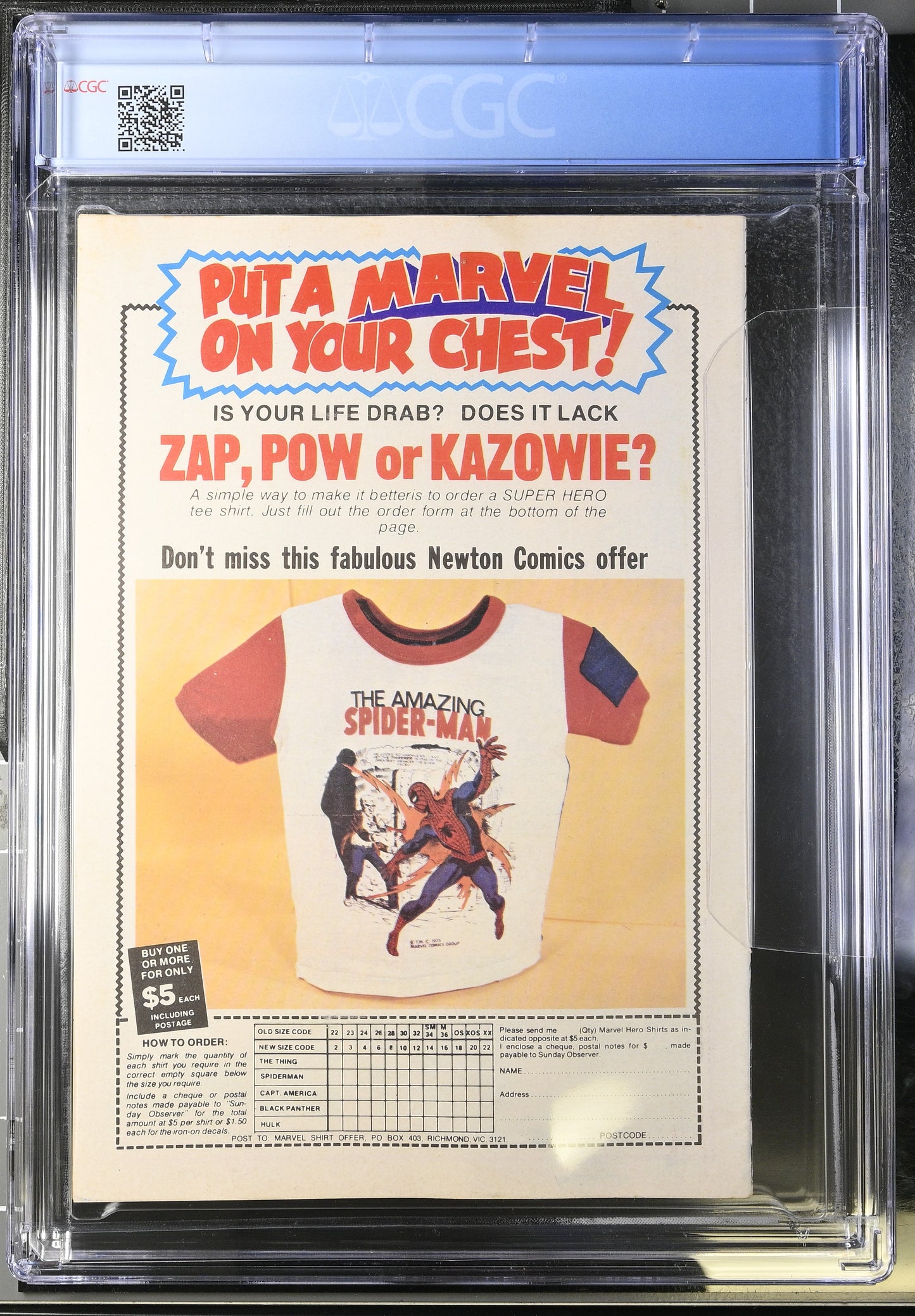 🔑 THE AMAZING SPIDER-MAN #13 CGC 6.0 + POSTER [NEWTON COMICS] AUSTRALIAN 1975