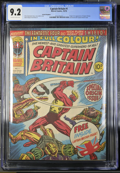 🔑 CAPTAIN BRITAIN #1 CGC 9.2 [MARVEL UK] *1ST APP. CAPTAIN BRITAIN* 1976