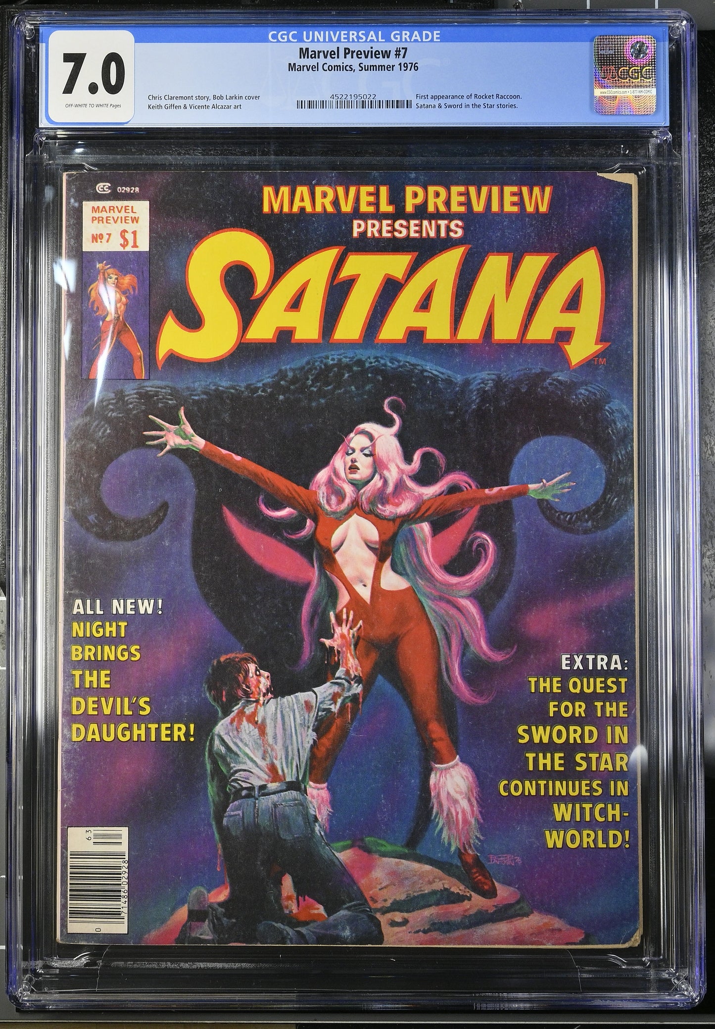 🔑 MARVEL PREVIEW #7 CGC 7.0 [MARVEL COMICS] *1ST APP. ROCKET RACCOON* 1976