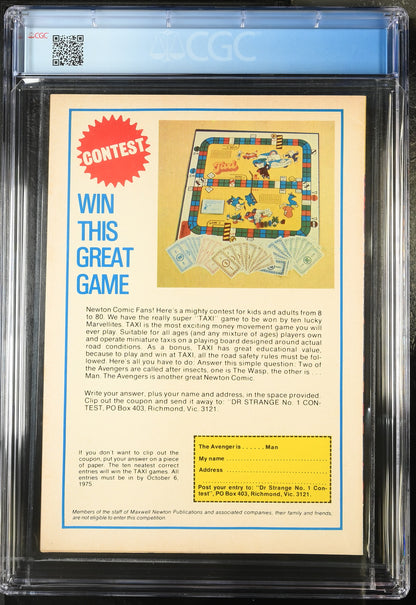 🔑 DOCTOR STRANGE #1 CGC 8.0 + POSTER [NEWTON COMICS] AUSTRALIAN 1975