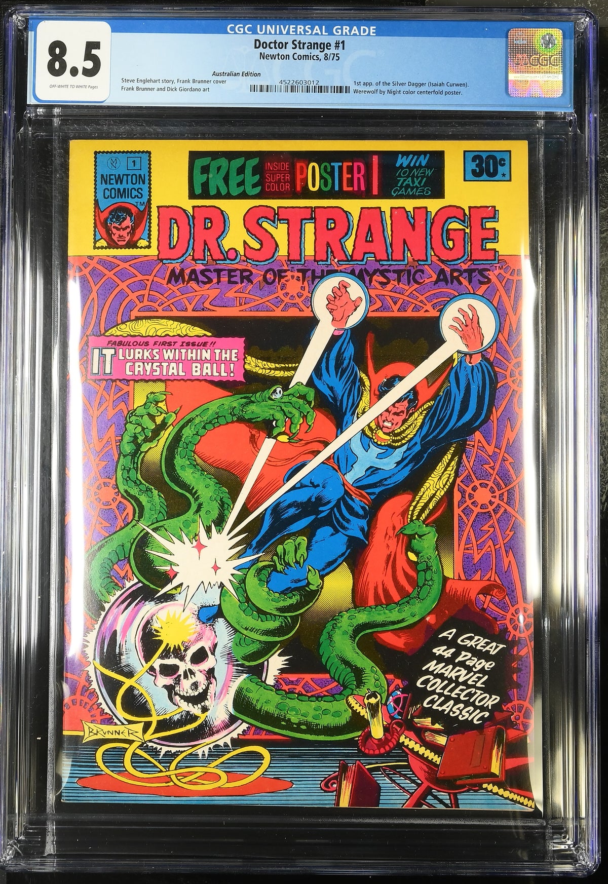 🔑 DOCTOR STRANGE #1 CGC 8.5 + POSTER [NEWTON COMICS] AUSTRALIAN 1975