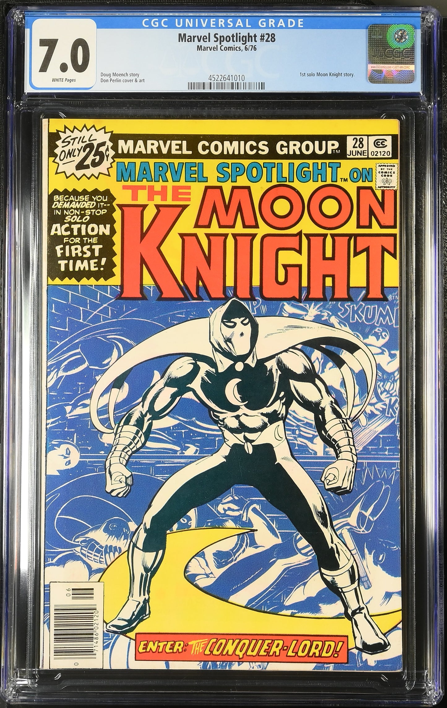🔑 MARVEL SPOTLIGHT #28 CGC 7.0 [MARVEL] COMIC ***1ST SOLO MOON KNIGHT*** 1976