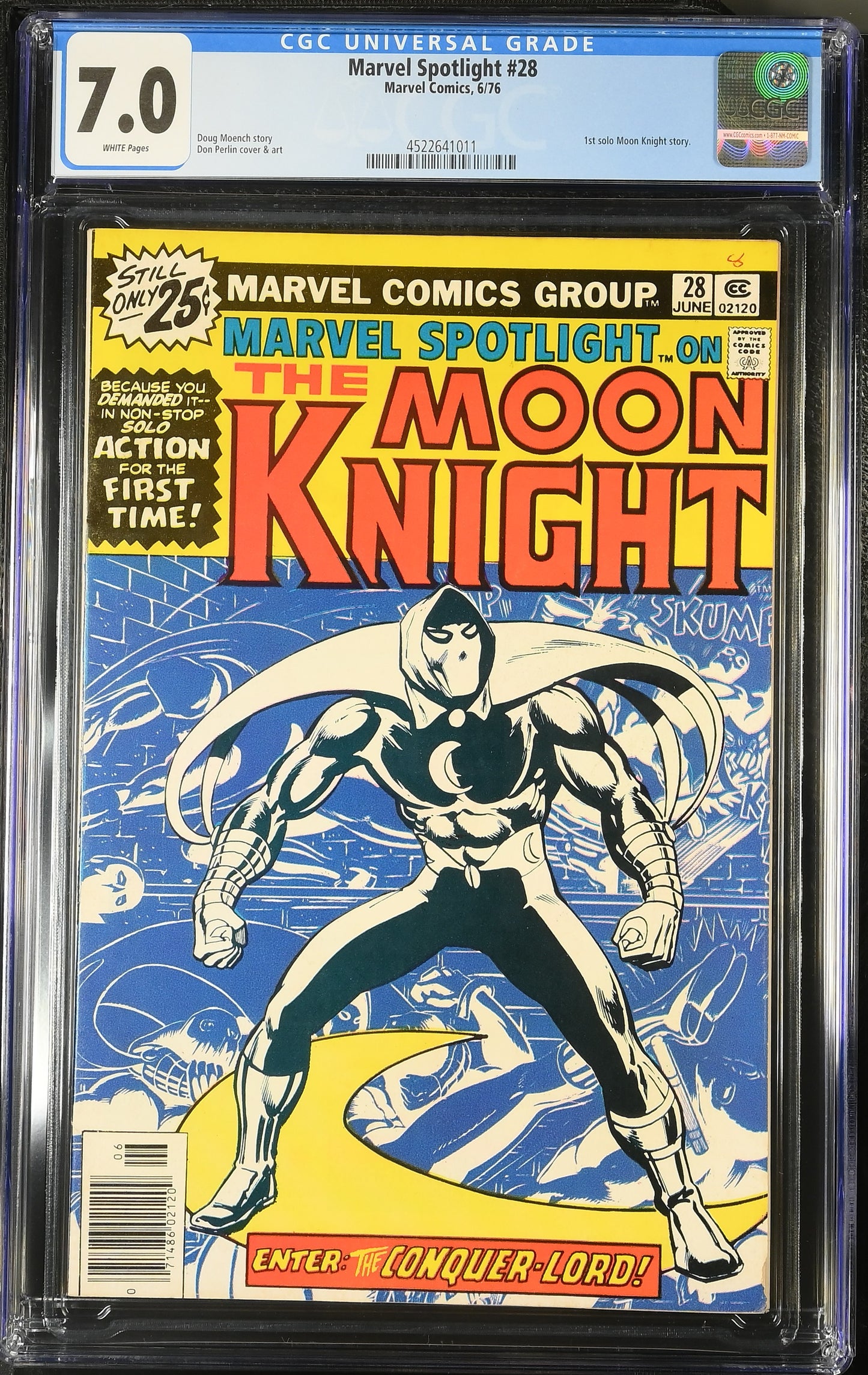 🔑 MARVEL SPOTLIGHT #28 CGC 7.0 [MARVEL] COMIC ***1ST SOLO MOON KNIGHT*** 1976