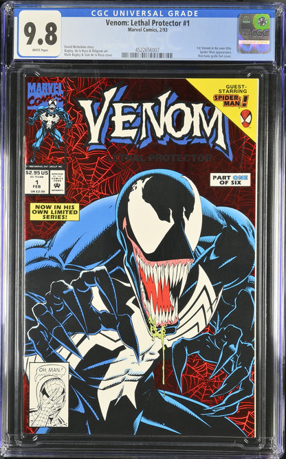 🔑 VENOM: LETHAL PROTECTOR #1 CGC 9.8 [MARVEL] *MARK BAGLEY* COMIC 1993