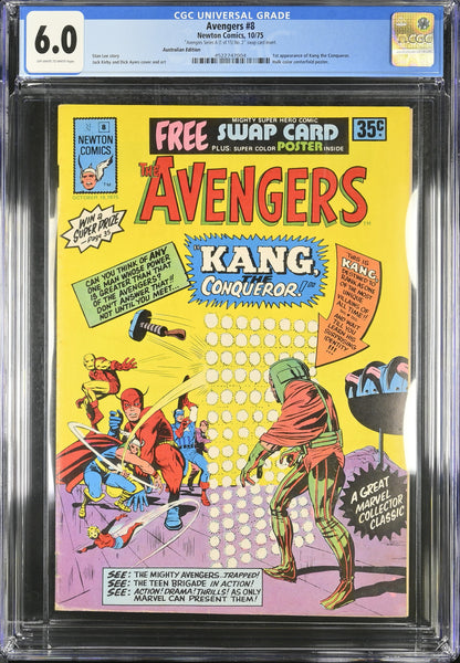 🔑 THE AVENGERS #8 CGC 6.0 + POSTER + SWAP CARD [NEWTON COMICS] AUSTRALIAN MARVEL 1975