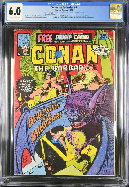 🔑 CONAN THE BARBARIAN #5 + POSTER/SWAP CARD CGC 6.0 [NEWTON COMICS] AUSTRALIAN 1975