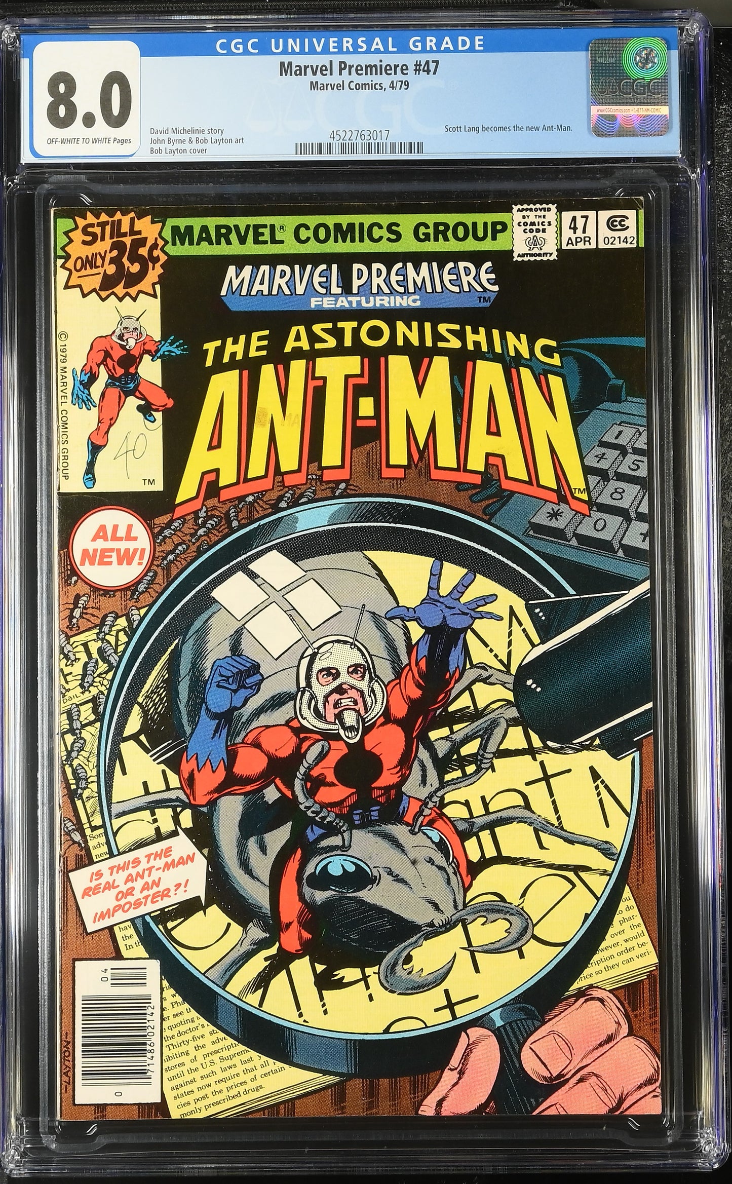 🔑 MARVEL PREMIERE #47 CGC 8.0 [MARVEL] COMIC ***1ST SCOTT LANG ANT-MAN*** 1979