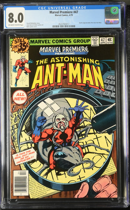 🔑 MARVEL PREMIERE #47 CGC 8.0 [MARVEL] COMIC ***1ST SCOTT LANG ANT-MAN*** 1979