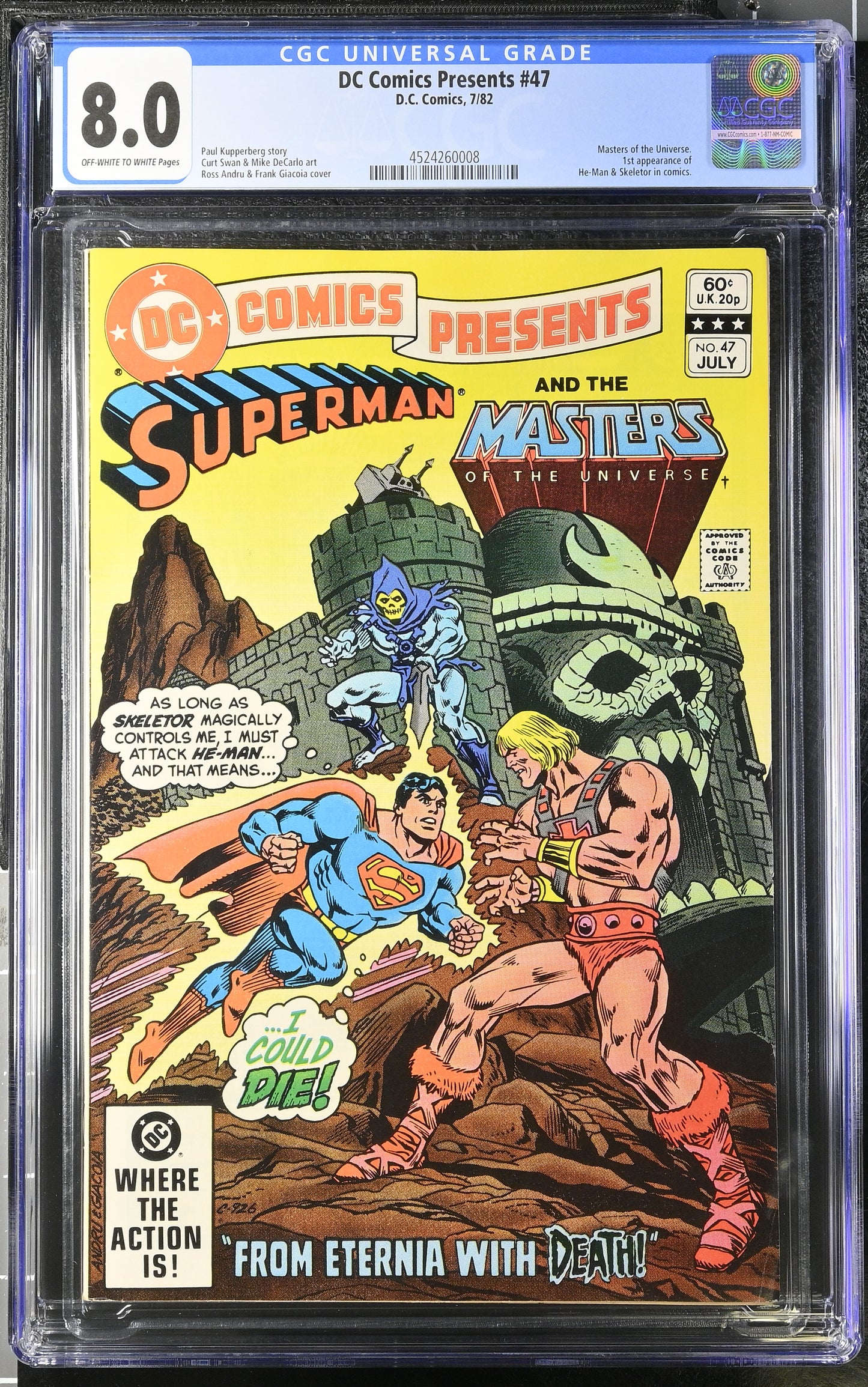 🔑 DC COMICS PRESENTS #47 CGC 8.0 [DC] *1ST MASTERS OF THE UNIVERSE* COMIC 1982