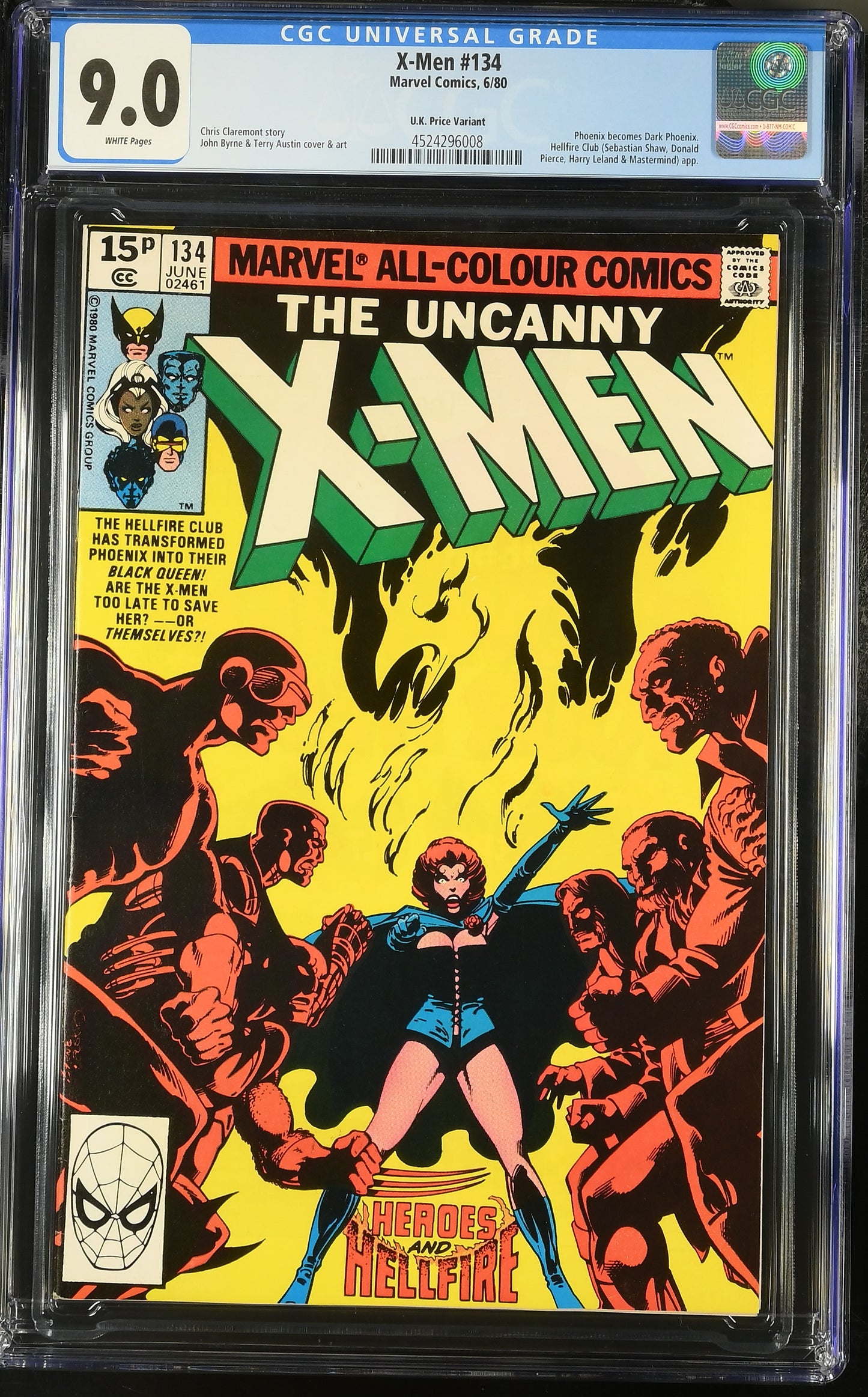 🔑 X-MEN #134 CGC 9.0 [MARVEL] COMIC *DARK PHOENIX SAGA PART 6* 1980