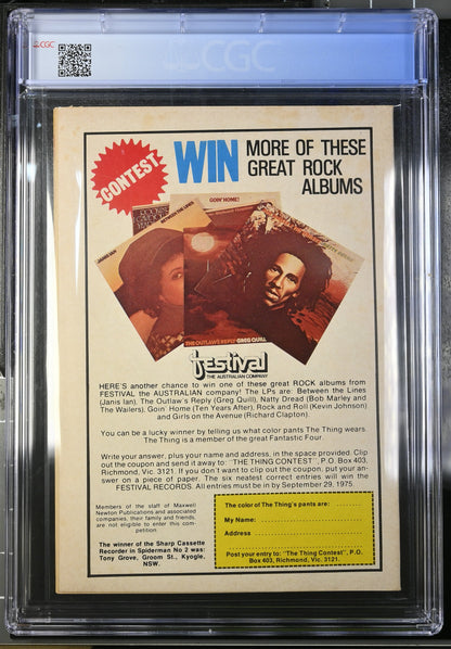 🔑 AMAZING SPIDER-MAN #6 CGC 7.0 + POSTER [NEWTON COMICS] AUSTRALIAN 1975