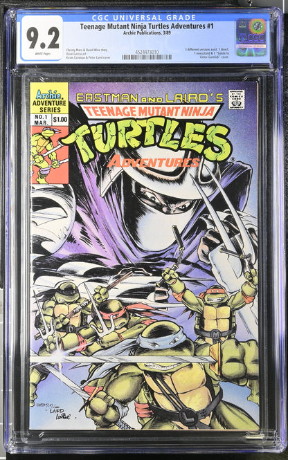 🔑 TEENAGE MUTANT NINJA TURTLES ADVENTURES #1 CGC 9.2 [ARCHIE COMICS] 1989