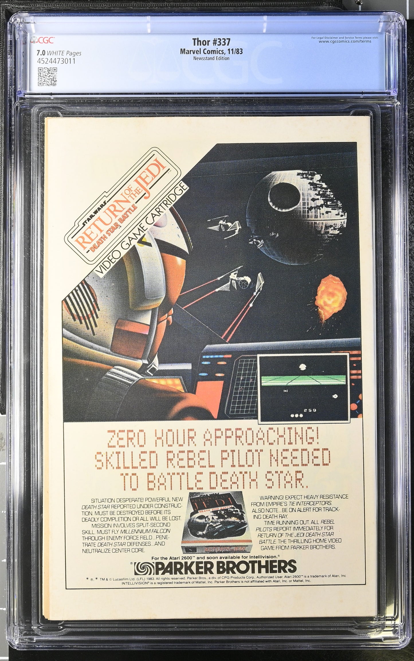 🔑 THOR #337 CGC 7.0 [MARVEL] *1ST APP. BETA RAY BILL* NEWSSTAND COMIC 1983