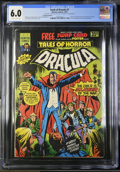 🔑 DRACULA #6 (#7) + POSTER + SWAP CARD CGC 6.0 [NEWTON COMICS] AUSTRALIAN 1975